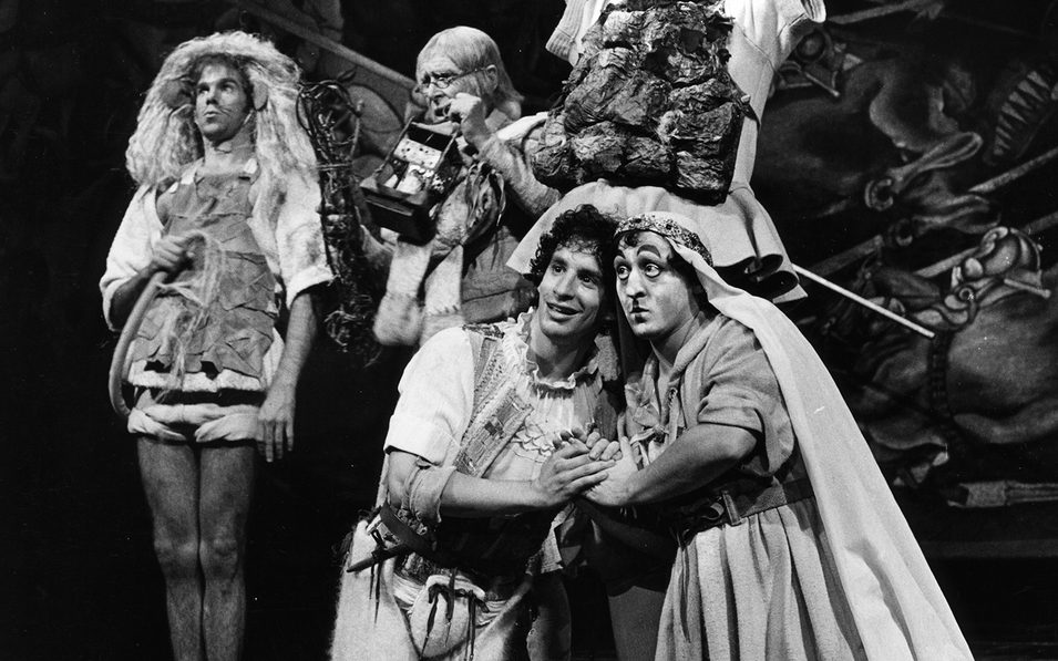 Jeremy Smith, Frederic Warriner, Charles Levin, Paul Schierhorn, and Joseph Grifasi in A MIDSUMMER NIGHT'S DREAM, October 1975.