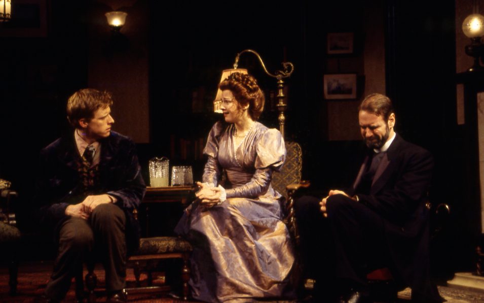 Alan Tudyk, Kathleen McNenny, and James McDonnell in CANDIDA. Photo © T. Charles Erickson, 1997.
