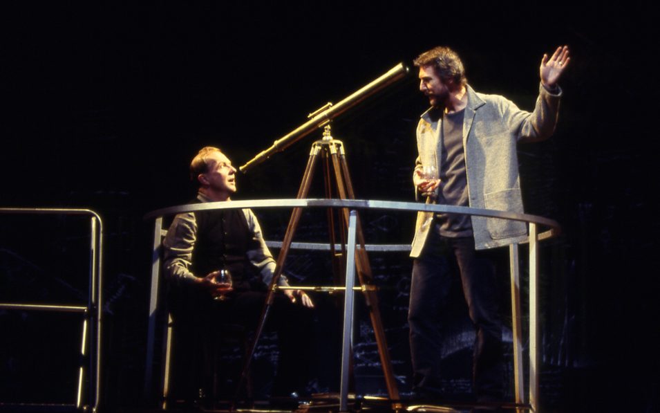 Byron Jennings and Paul Vincent Black in GALILEO by Bertolt Brecht, translated by Charles Laughton, directed by Evan Yionoulis, Yale Repertory Theatre. Photo © T. Charles Erickson, 1998.