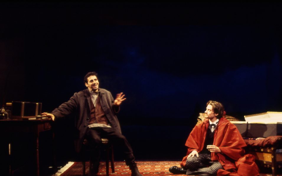 Richard Topol and Jason Butler Harner in PETERSBURG adapted by C.B. Coleman from Andrei Bely’s novel, directed by Evan Yionoulis, Yale Repertory Theatre. Photo © T. Charles Erickson, 1998.