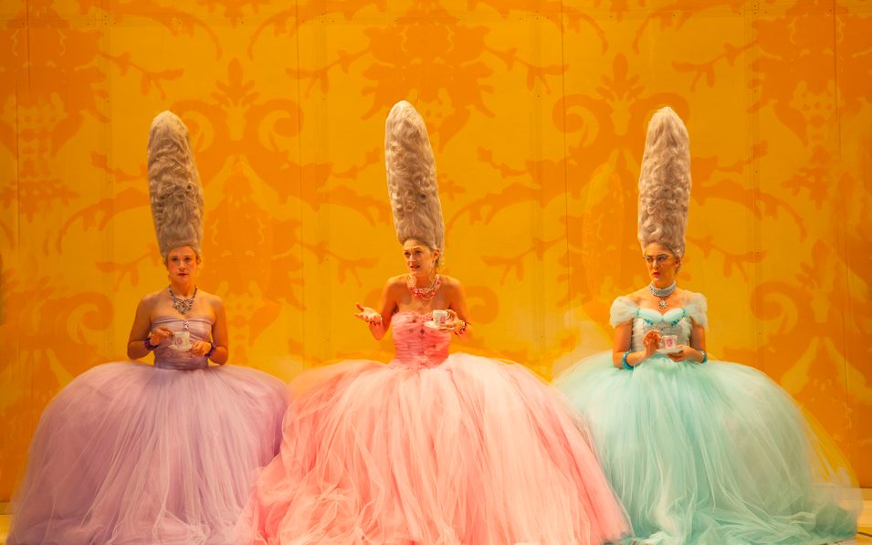 Hannah Cabell, Marin Ireland, and Polly Lee in MARIE ANTOINETTE. Photo © T. Charles Erickson, 2012.