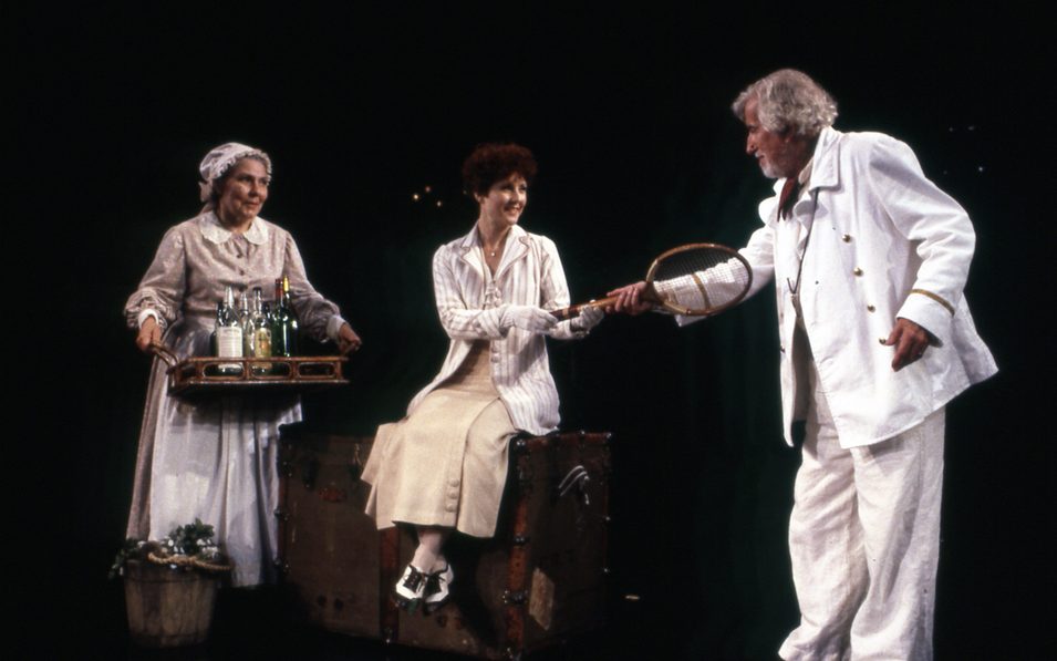 Bette Henritze, Delphi Harrington, and William Swetland in HEARTBREAK HOUSE. Photo © T. Charles Erickson, 1986.