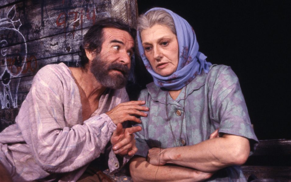 Athol Fugard and Suzanne Shepherd in A PLACE WITH THE PIGS. Photo © Gerry Goodstein, 1987.