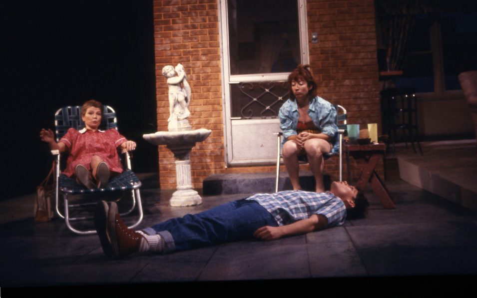 Phyllis Somerville, Anne O'Sullivan, and Doug Hutchison in THE MY HOUSE PLAY. Photo © Gerry Goodstein, 1988.