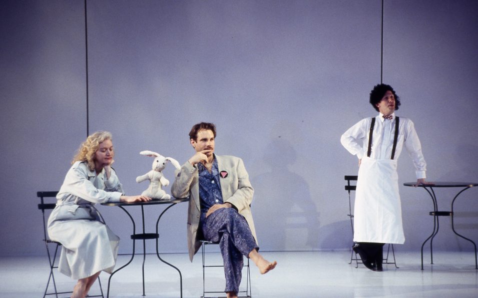 Jonathan Walker, Mary Shultz, and Tim Blake Nelson in THE BALTIMORE WALTZ. Photo © T. Charles Erickson, 1993.