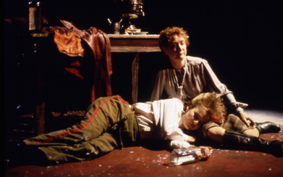 Katie MacNichol and Caitlin O'Connell in SLAVS!. Photo © Richard Anderson, 1995.