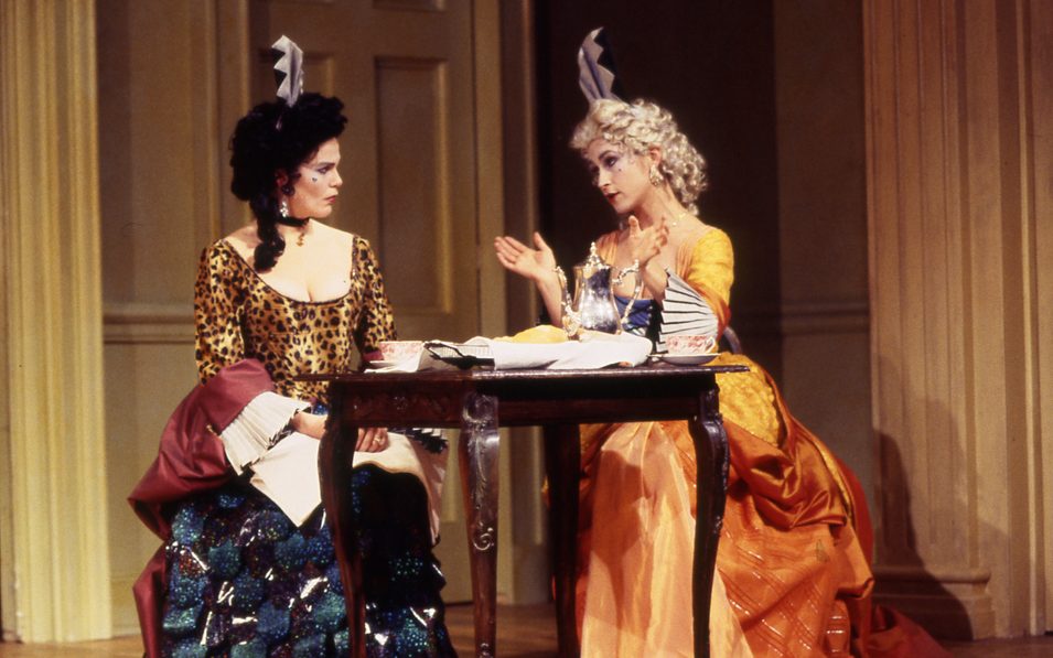 Amy Malloy and Susan Riley Stevens in THE BEAUX’ STRATAGEM. Photo © T. Charles Erickson, 1995.